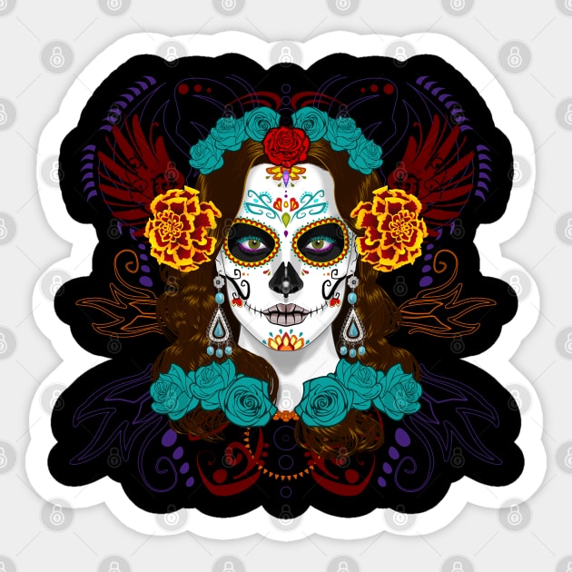 Day of Dead Catrina Face Sticker by RongWay